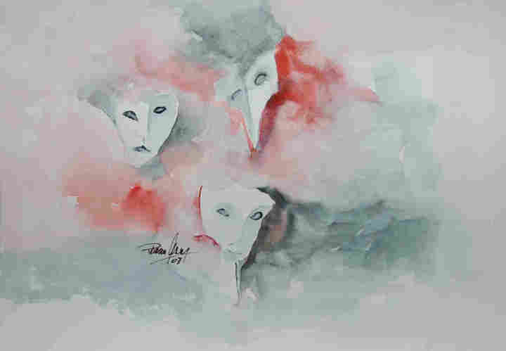 227  Masken Aquarell 2007 24X32 p275