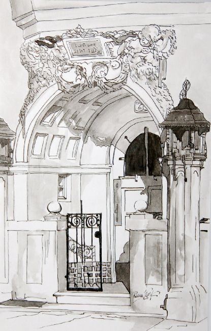 50 A  Ernstbrunner Ansichten Serie  2011  Haus Weisshappel Hauptplatz 27  Tuschez. 25 x 32,5 PP350